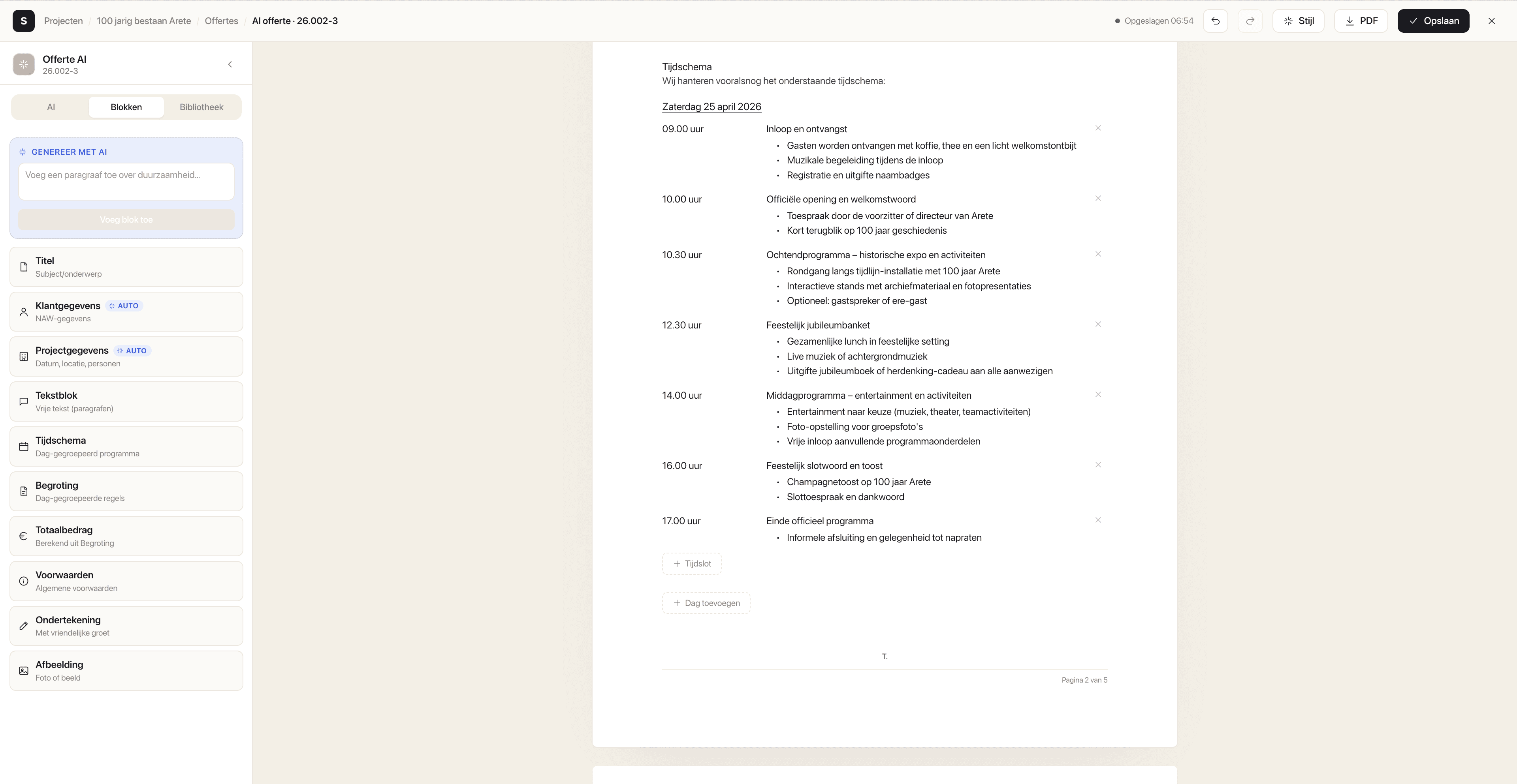 Offerte en facturatie: aanmaken, ondertekenen, factureren